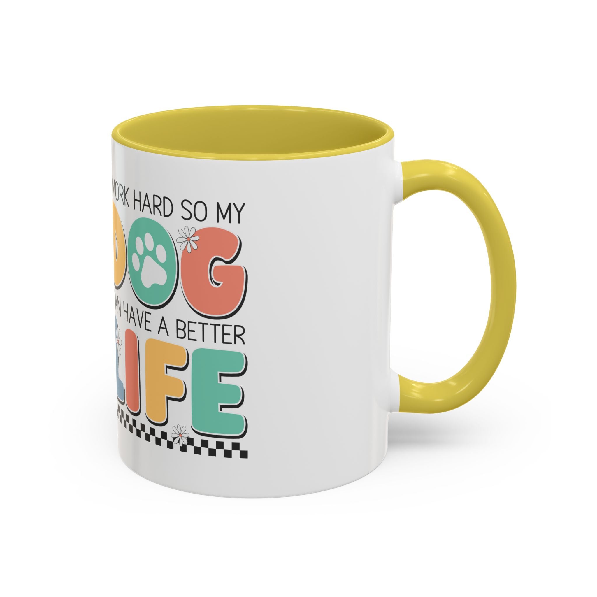Dog Lover's Colorful Coffee Mug, Cute Pet Gift, Fun Dog-Themed Cup, Animal Lover Ceramic Mug, 11oz and 15oz Sizes