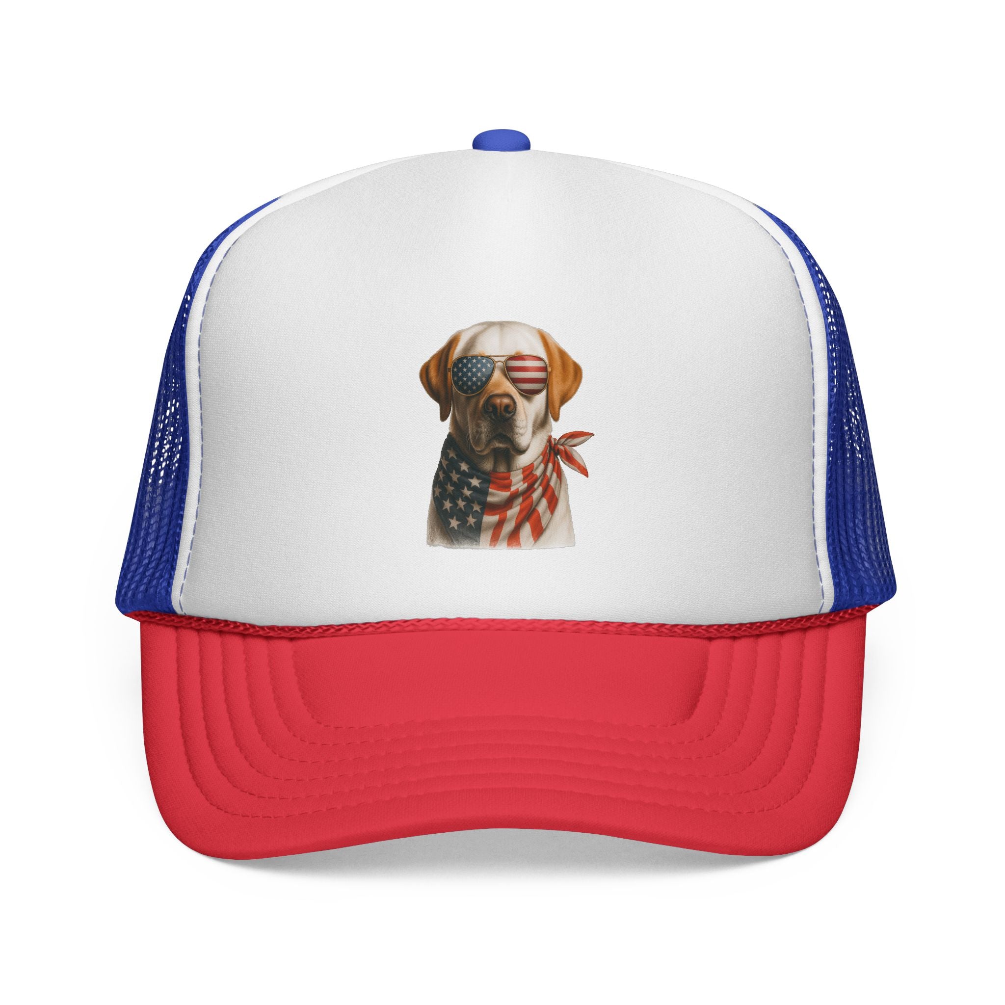 Patriotic Dog Trucker Cap - Fun Summer Hat for Pet Lovers, 4th of July, Outdoor Events, Festival Headwear, American Flag Hat