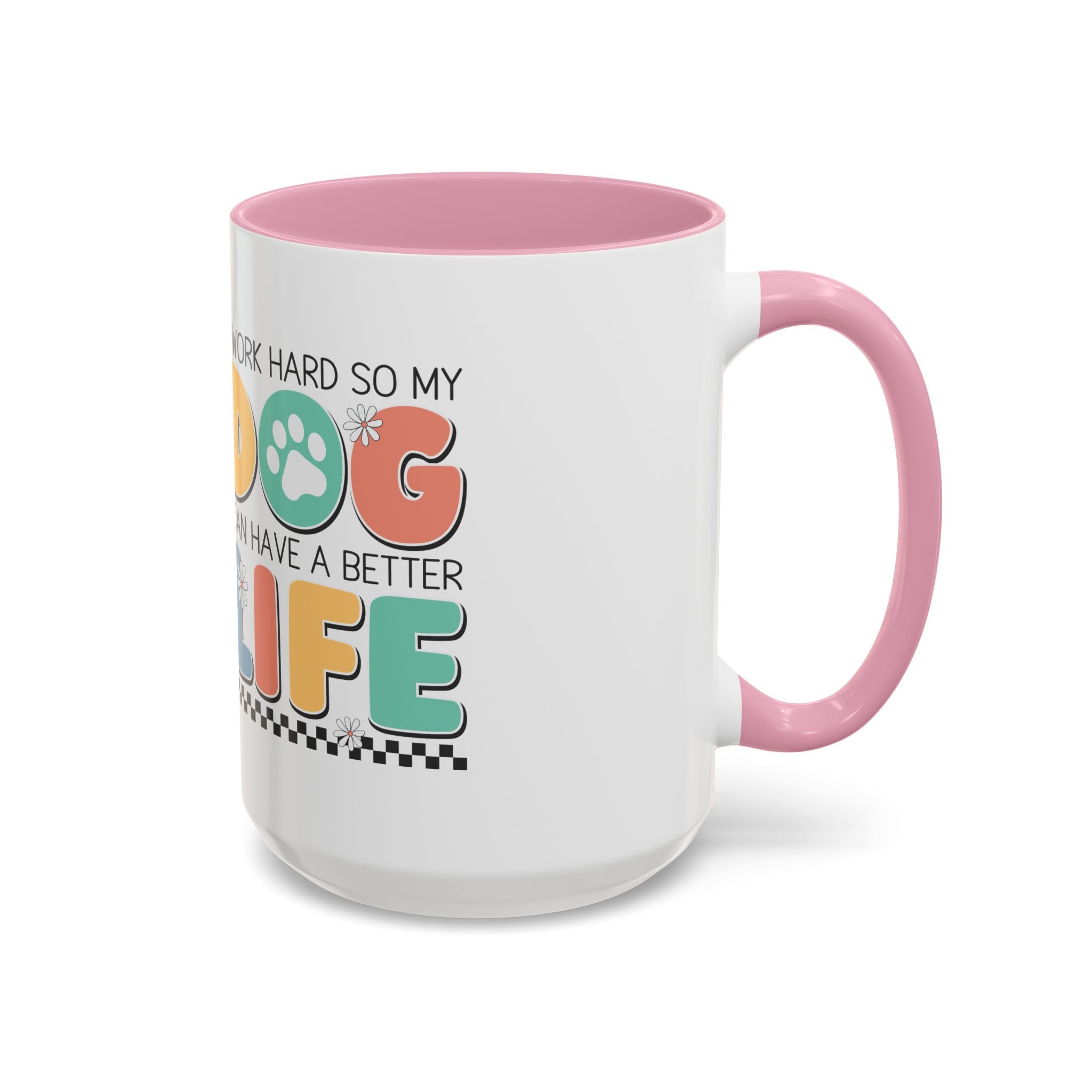 Dog Lover's Colorful Coffee Mug, Cute Pet Gift, Fun Dog-Themed Cup, Animal Lover Ceramic Mug, 11oz and 15oz Sizes