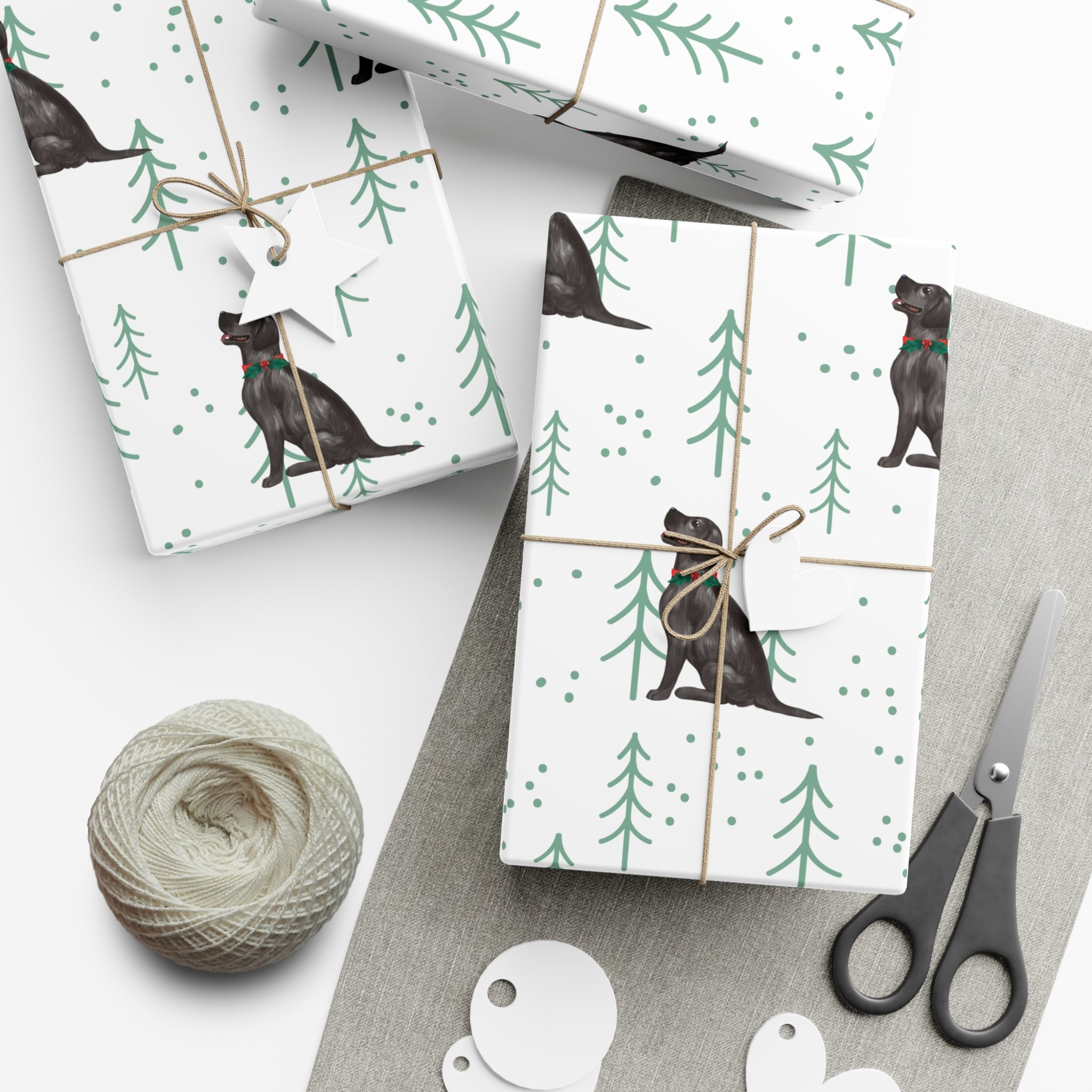 Christmas Black Labrador Gift Wrap Paper, Eco-Friendly Holiday Wrapping, Christmas, Birthday, Baby Shower, Unique Wrapping Paper