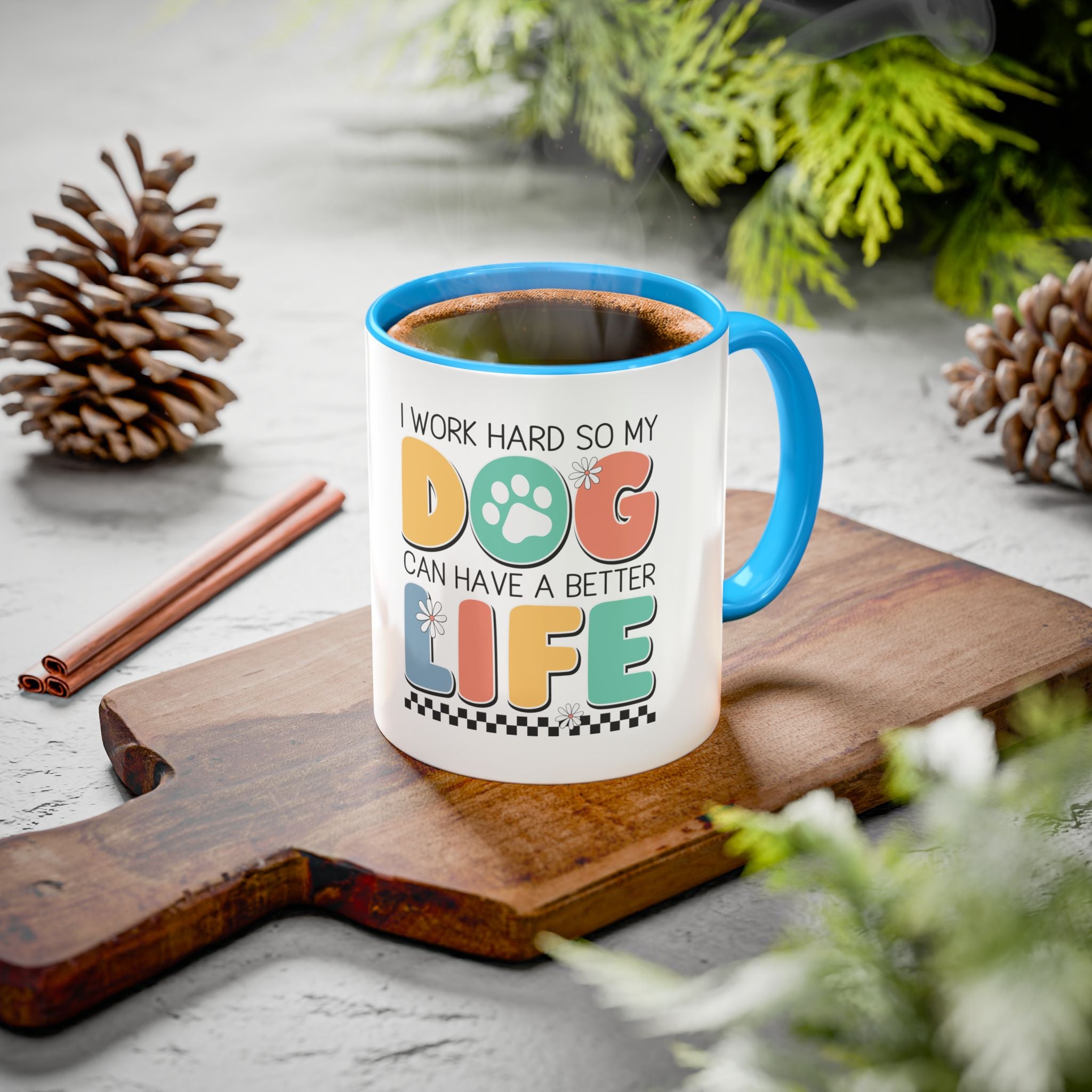 Dog Lover's Colorful Coffee Mug, Cute Pet Gift, Fun Dog-Themed Cup, Animal Lover Ceramic Mug, 11oz and 15oz Sizes