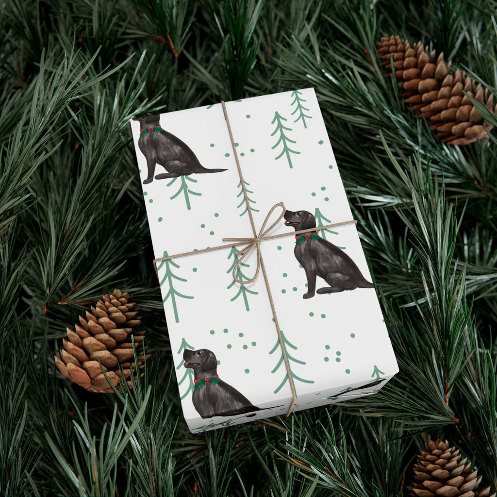 Christmas Black Labrador Gift Wrap Paper, Eco-Friendly Holiday Wrapping, Christmas, Birthday, Baby Shower, Unique Wrapping Paper