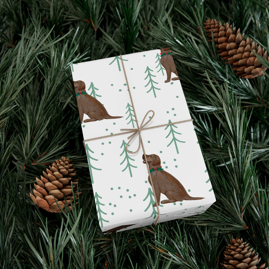 Christmas Chocolate Labrador Gift Wrap Paper, Eco-Friendly Holiday Wrapping, Christmas, Birthday, Baby Shower, Unique Wrapping Paper