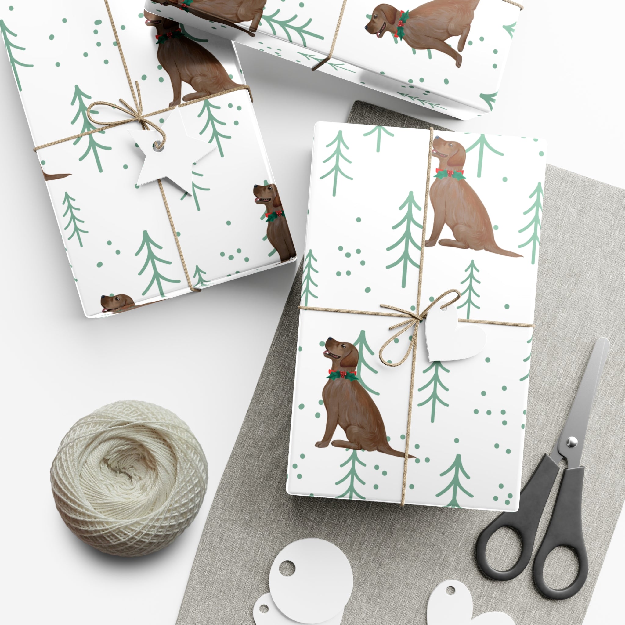 Christmas Chocolate Labrador Gift Wrap Paper, Eco-Friendly Holiday Wrapping, Christmas, Birthday, Baby Shower, Unique Wrapping Paper