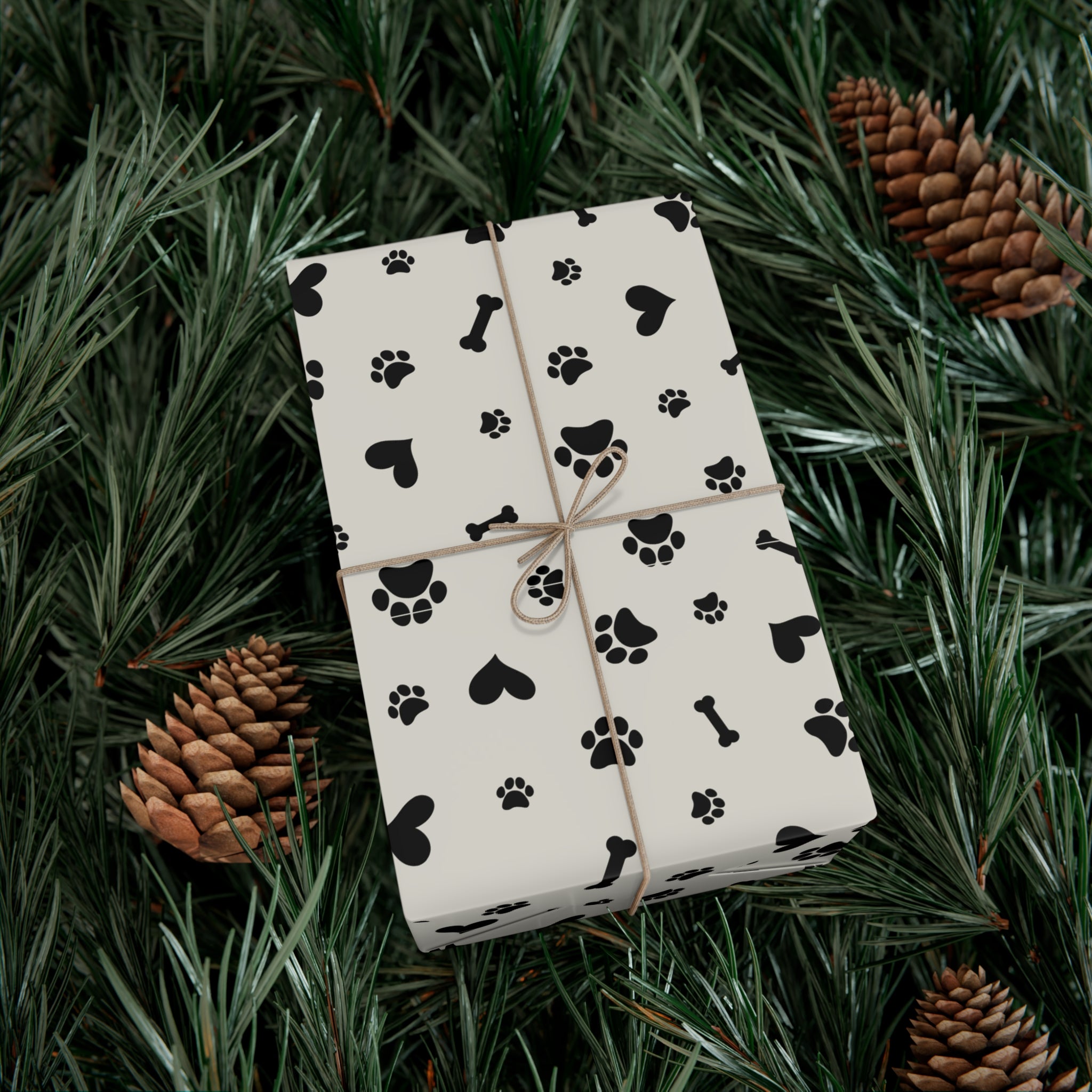 Pet-Themed Gift Wrap Papers, Dog Lover Wrapping Paper for Birthdays, Holidays, Pet Adoption, Animal Lover Gifts, Paw Print Gift Wrap