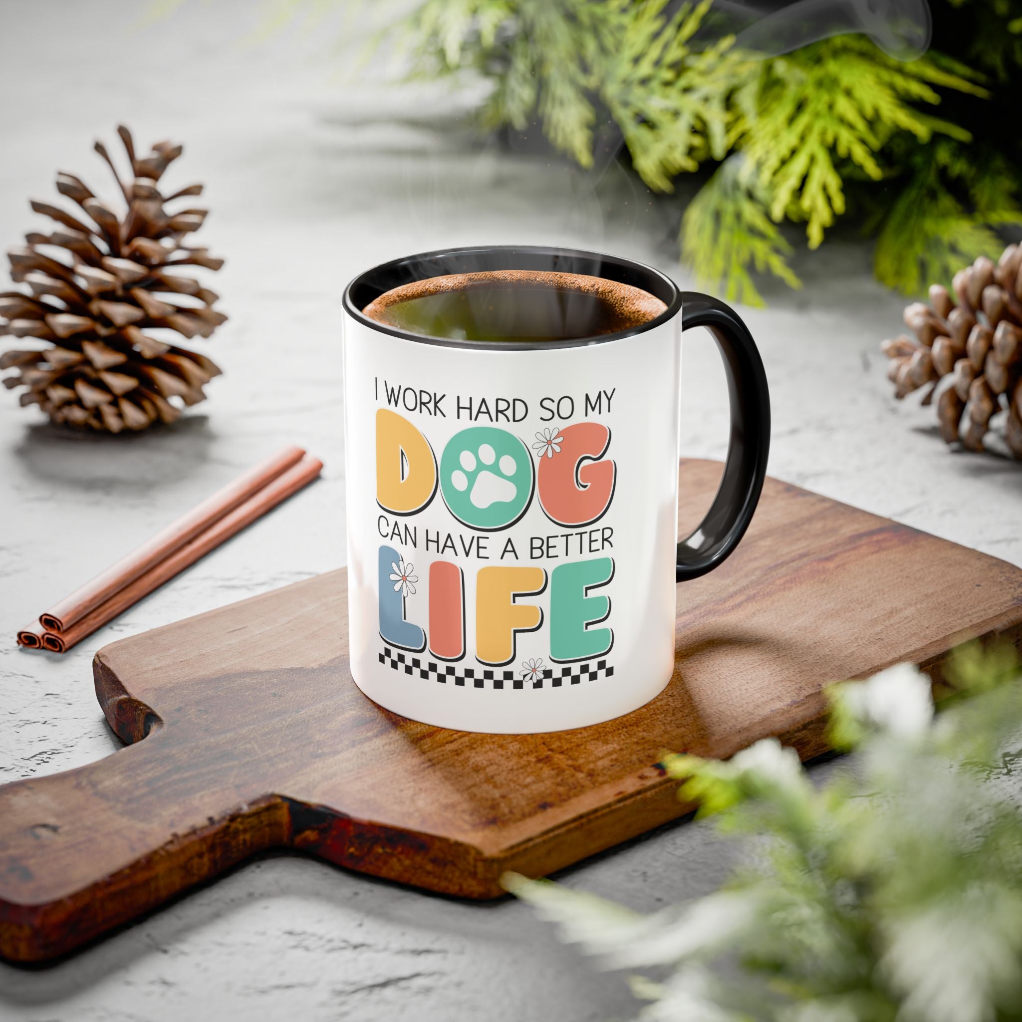 Dog Lover's Colorful Coffee Mug, Cute Pet Gift, Fun Dog-Themed Cup, Animal Lover Ceramic Mug, 11oz and 15oz Sizes