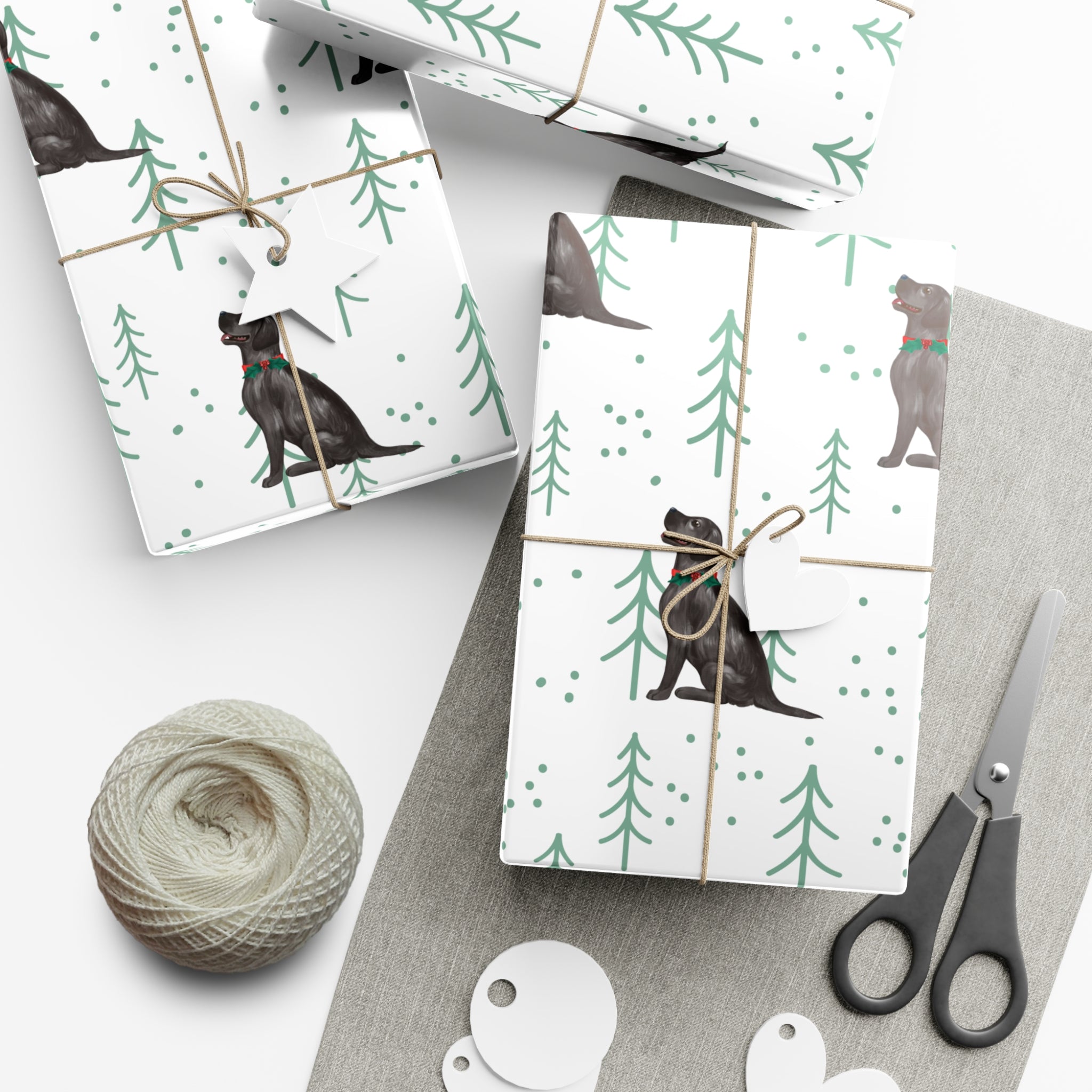 Christmas Black Labrador Gift Wrap Paper, Eco-Friendly Holiday Wrapping, Christmas, Birthday, Baby Shower, Unique Wrapping Paper