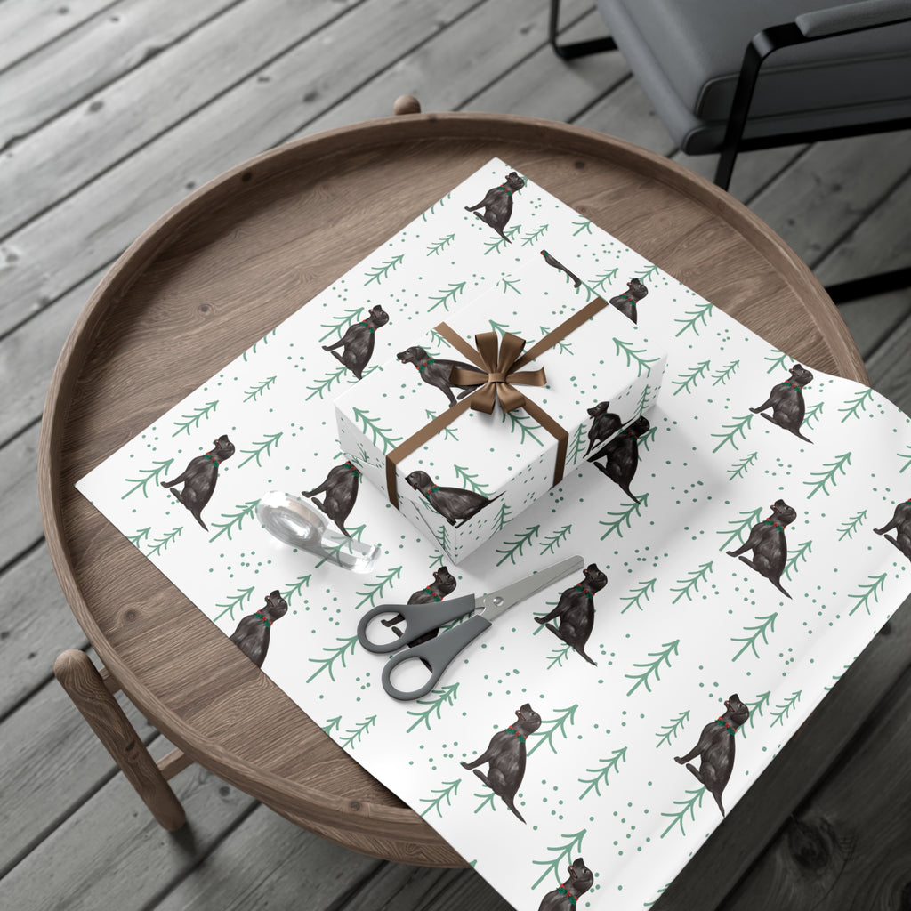 Christmas Black Labrador Gift Wrap Paper, Eco-Friendly Holiday Wrapping, Christmas, Birthday, Baby Shower, Unique Wrapping Paper