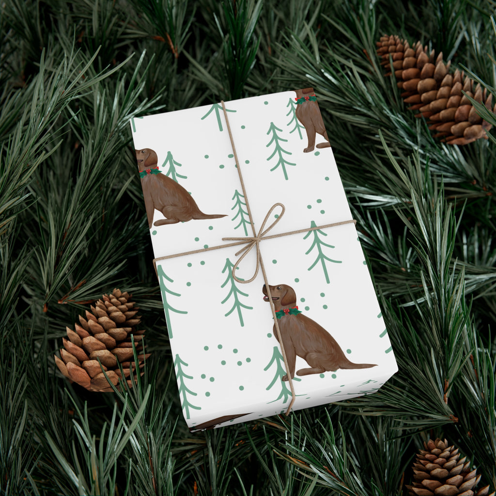 Christmas Chocolate Labrador Gift Wrap Paper, Eco-Friendly Holiday Wrapping, Christmas, Birthday, Baby Shower, Unique Wrapping Paper