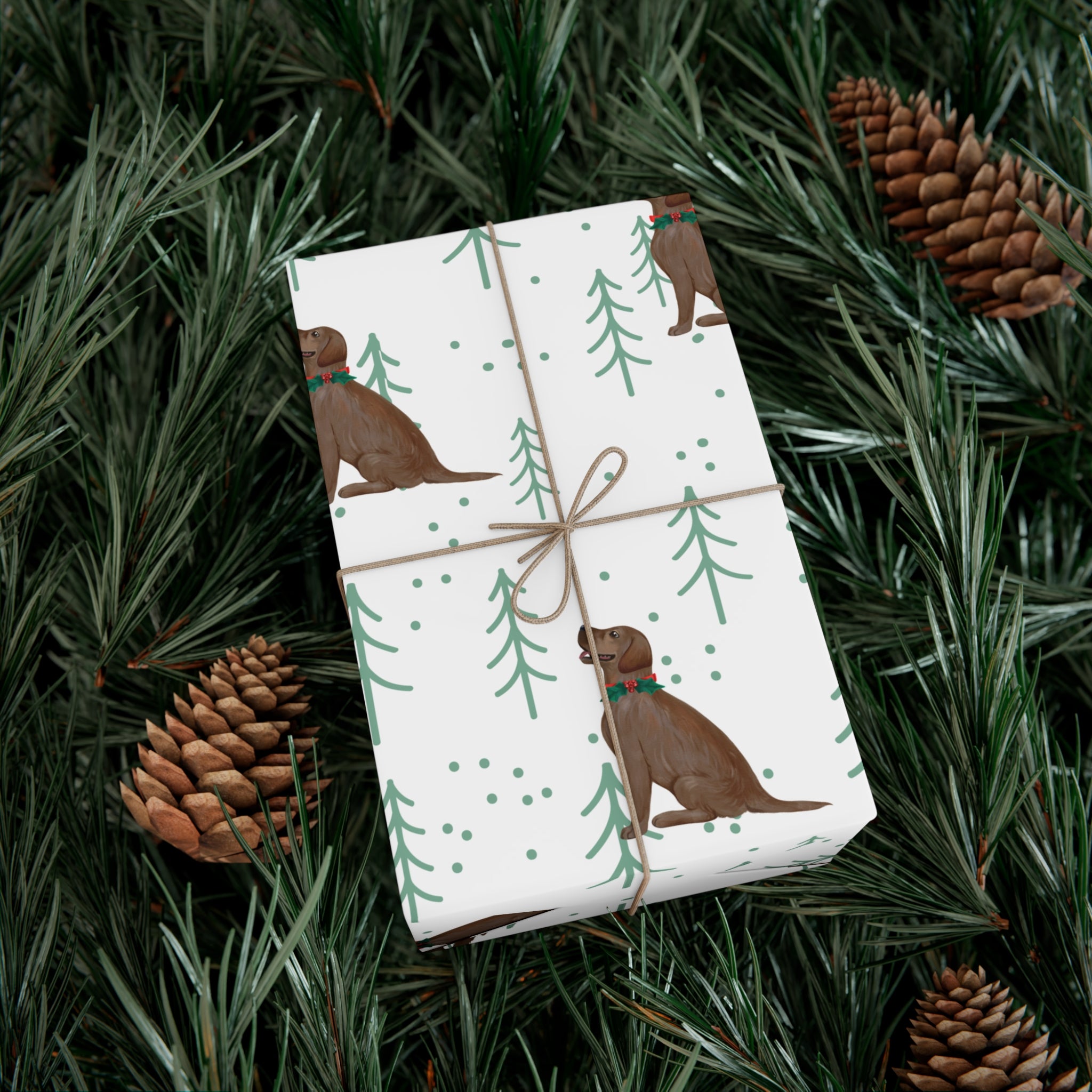 Christmas Chocolate Labrador Gift Wrap Paper, Eco-Friendly Holiday Wrapping, Christmas, Birthday, Baby Shower, Unique Wrapping Paper
